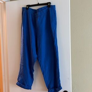 Blue linen Casual Pants. J Jill